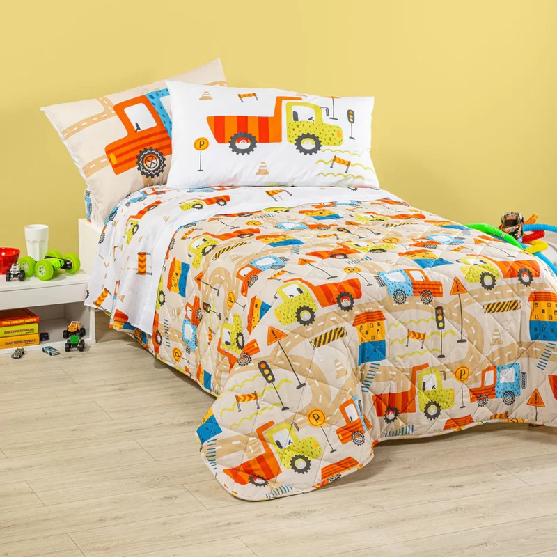 Copriletto trapuntato City Car Kids 100% cotone