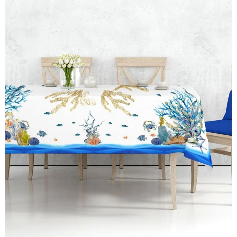 TOVAGLIA COTONE DIGITALE OCEANO GIPETEX Riferimento 20 671 Bellissima stampa digitale, 150x180cm e 150x250cm, 100% cotone, made in Italy da Gipetex