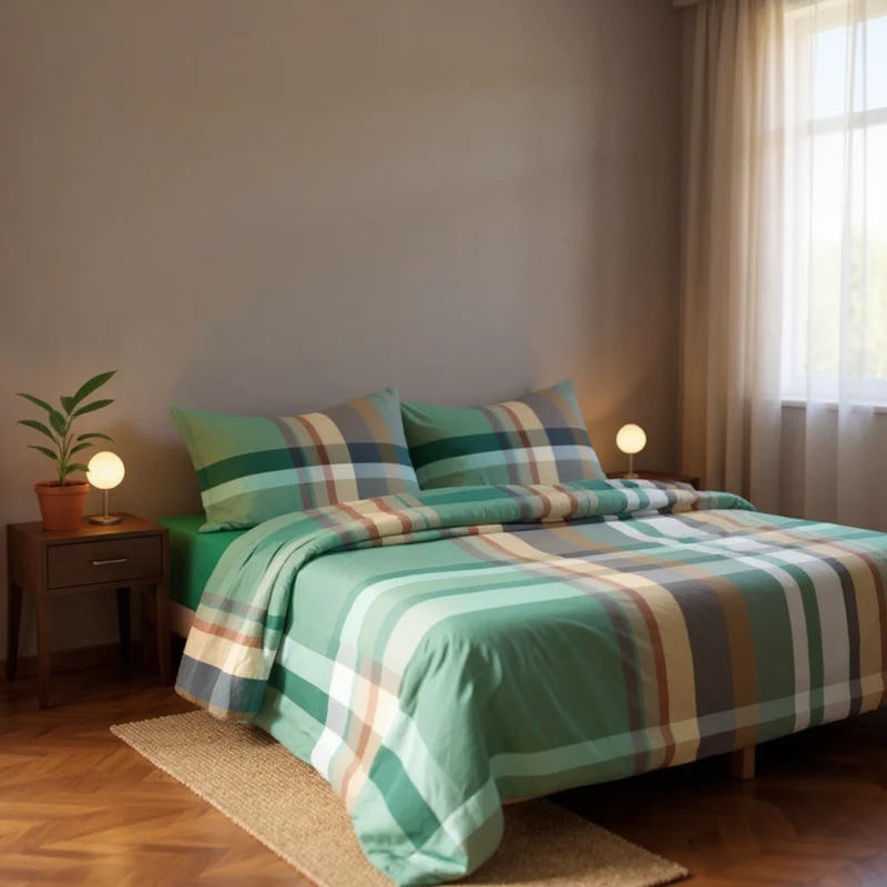 Parure copripiumino Maddox 100% cotone pettinato tinto filo Fine Serie