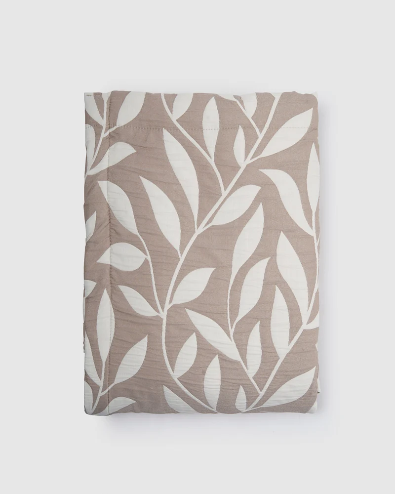 Colcha doble tela jacquard avelia arena