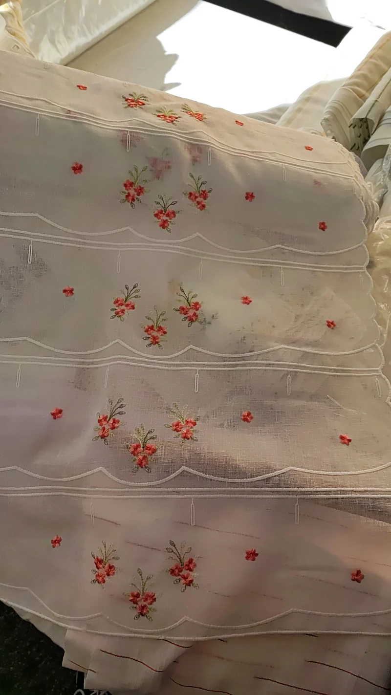 Tendina modulare taglio orizzontale a vetro a fiori arancioni larga 60 cm