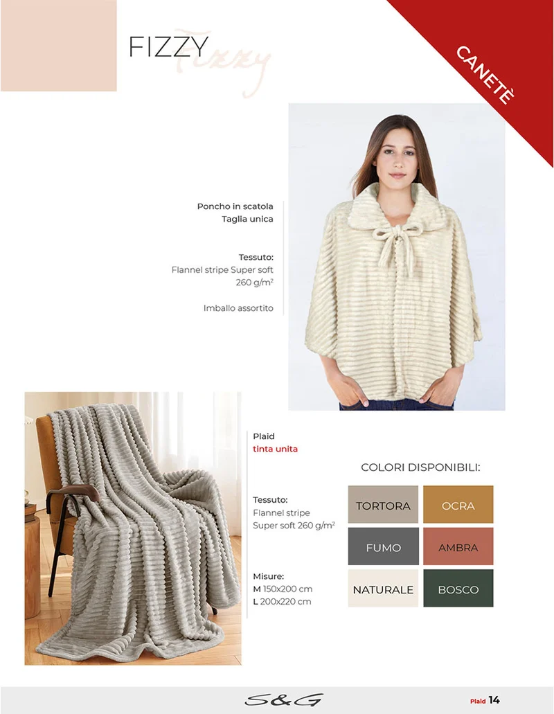 Poncho Fizzy Flanella super soft Sghome