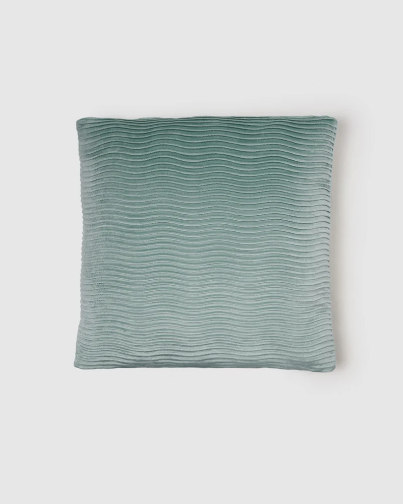 Cojín cuadrante New Ondas terciopelo liso 50x50 - funda + relleno