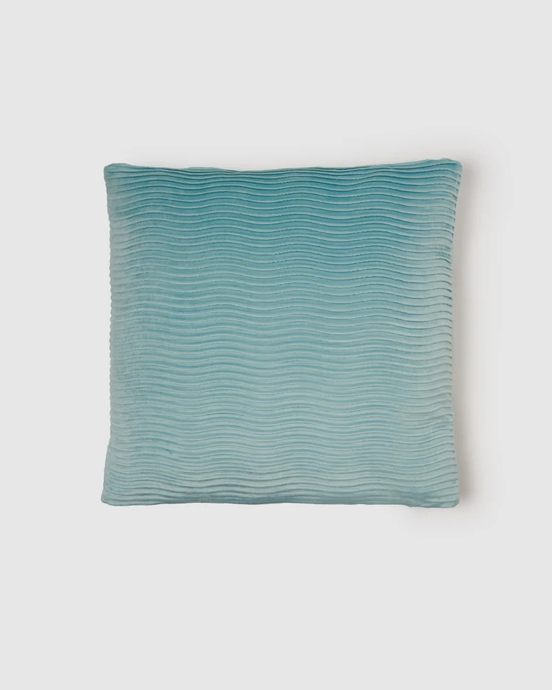Cojín cuadrante New Ondas terciopelo liso 50x50 - funda + relleno