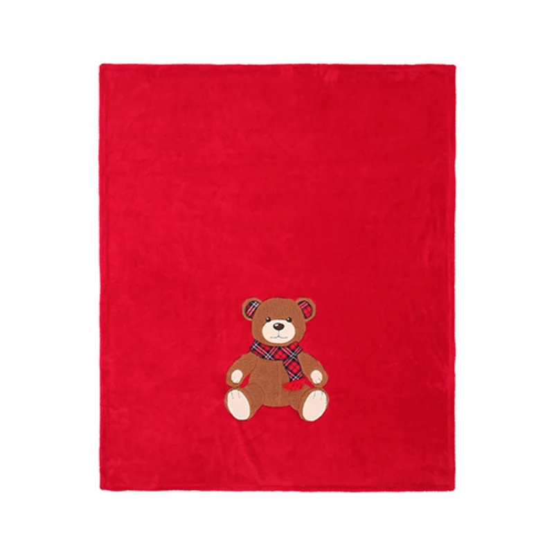 Plaid in Bussy effetto peluche con ricamo Theodore 6M35004