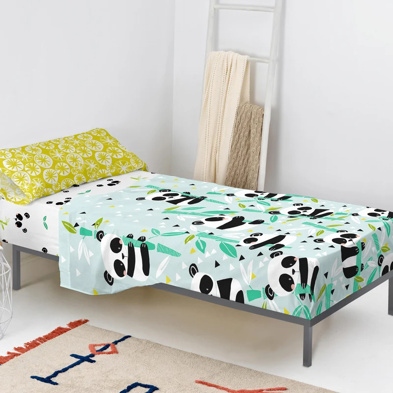 Panda garden blue Juego de sábanas 2 piezas