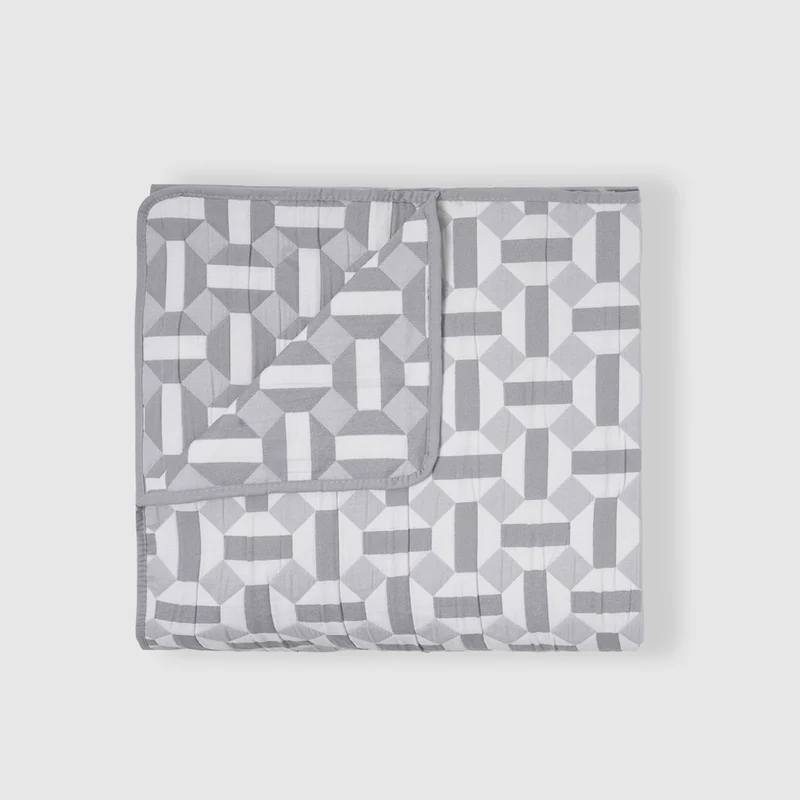 Colcha doble tela jacquard enrieta índigo