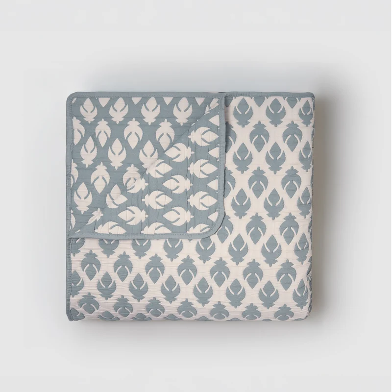 Colcha doble tela jacquard sheet verde keike