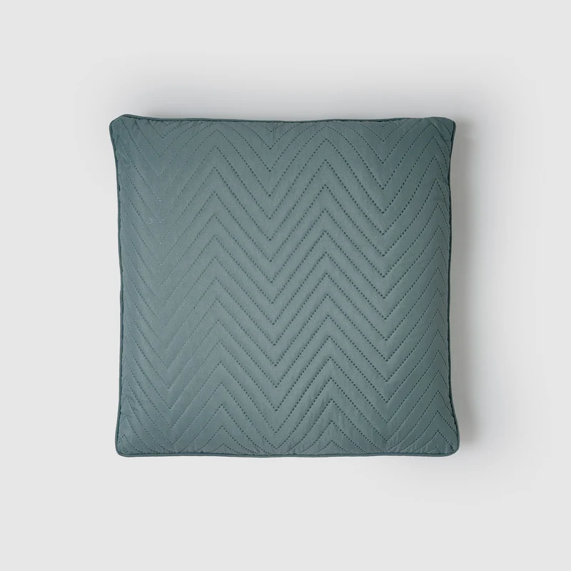 Cojín liso zig-zag verde francés