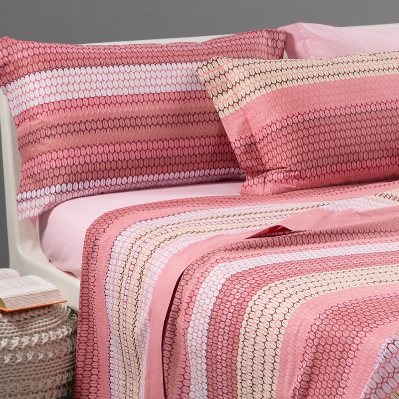 Completo Lenzuola Copriletto Folk 100% Cotone