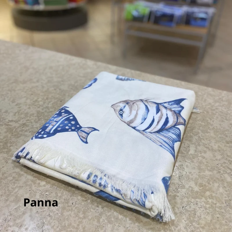Telo Fouta Spugna Stampato Oceano 100% cotone
