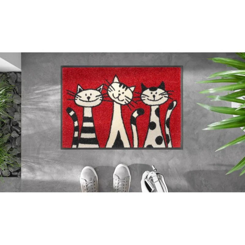 Tappeto antiscivolo Three Cats Wash+Dry con bordo