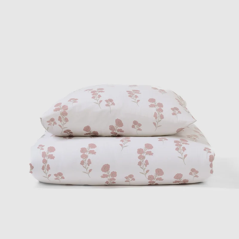 Funda nórdica algodón nundia topo/rosa keike