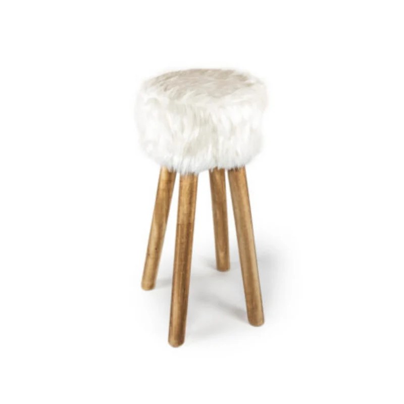 Sgabello peluche Eskimo finta pellicia