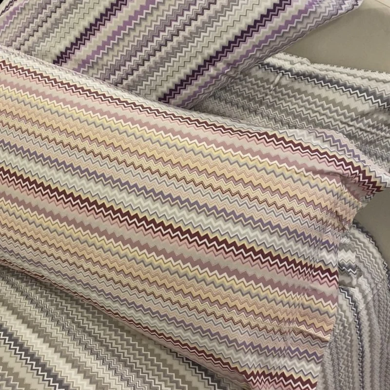 Copripiumino Chevron su misura 100% cotone Pedersoli Casa