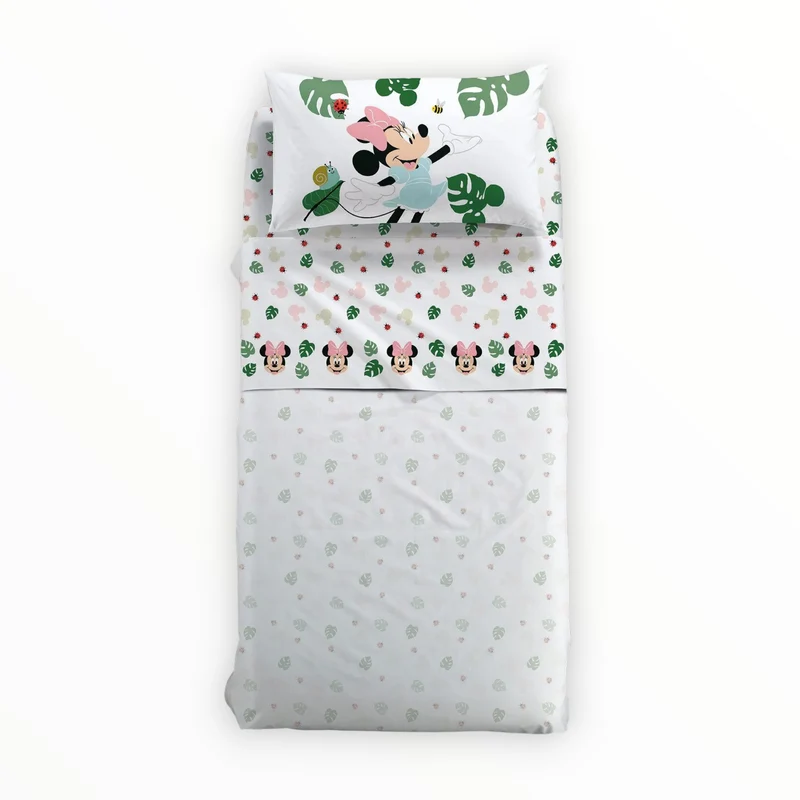 Completo lenzuola Minnie Garden 100% cotone