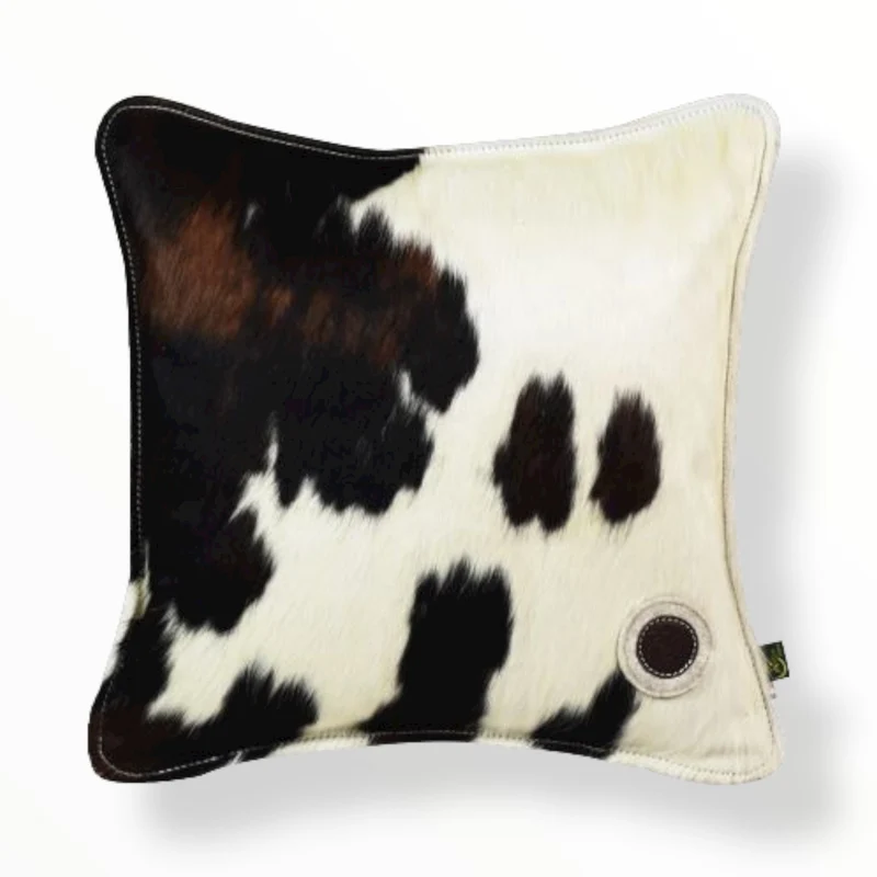 Cuscino in pelle naturale e feltro di Lana