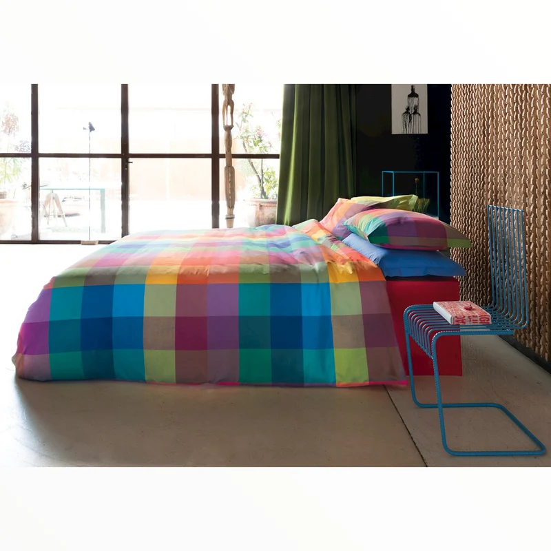 Parure copripiumino Arlecchino 100% cotone pettinato tinto filo