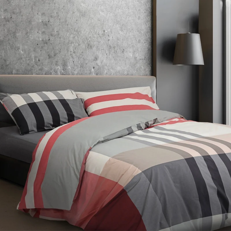 Parure copripiumino Liverpool 100% cotone percalle tinto in filo
