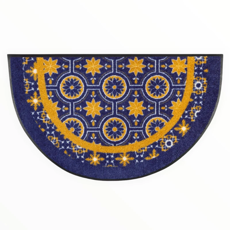 Tappeto antiscivolo Round Azulejo Wash+Dry Design