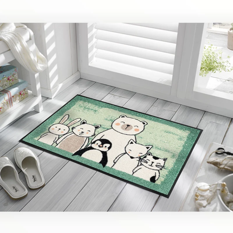 Tappeto antiscivolo Animal Friends Wash+Dry con bordo