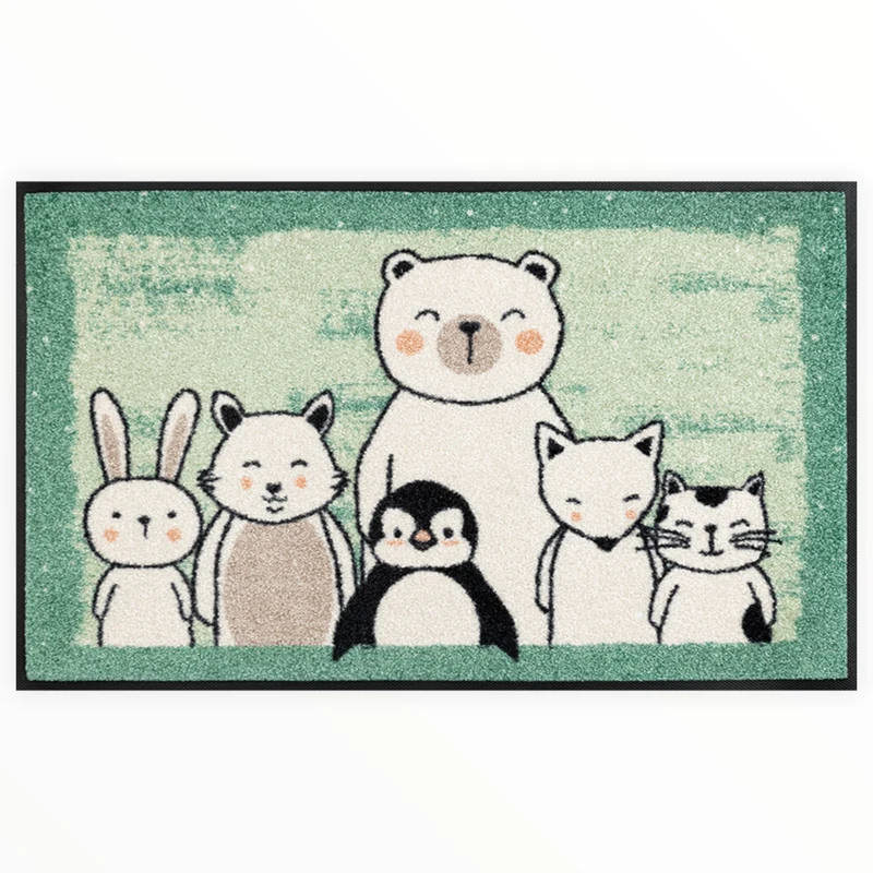 Tappeto antiscivolo Animal Friends Wash+Dry con bordo