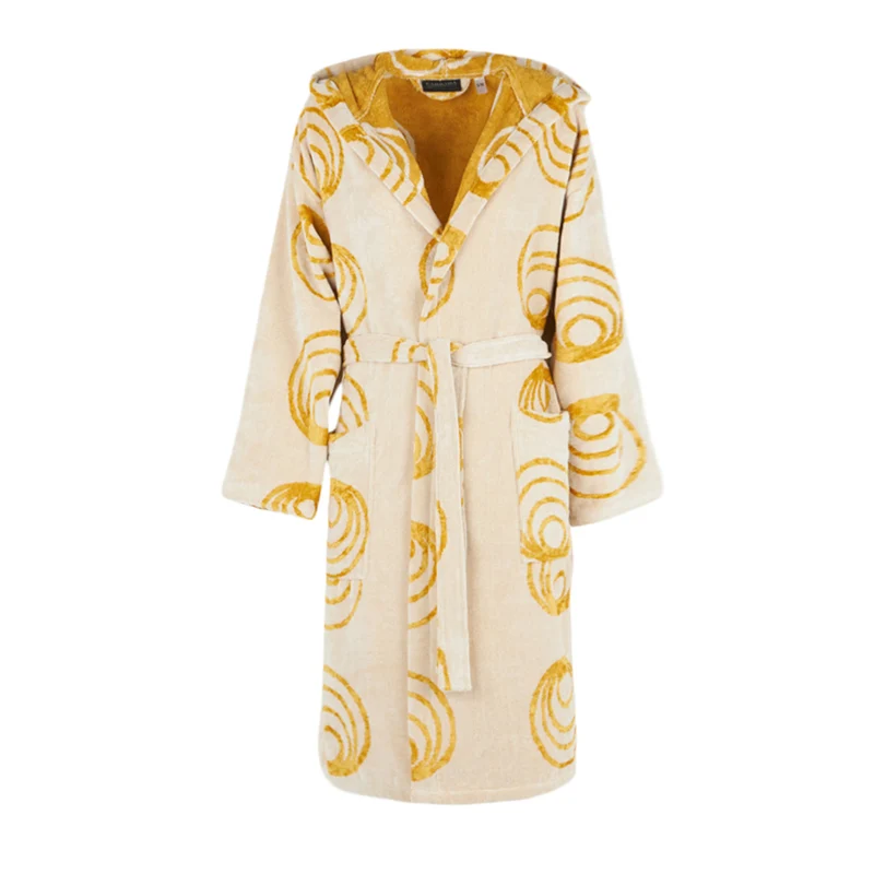 Accappatoio con Cappuccio gold circles Moderno in Spugna 450 gr/mq