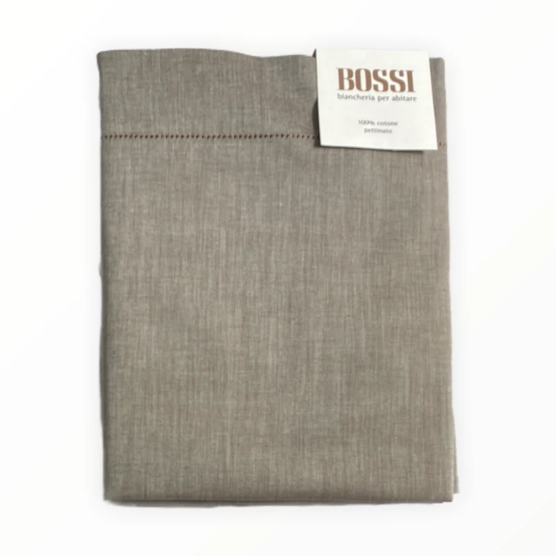 Coppia federe Melange Bossicolor 2 volani cotone percalle