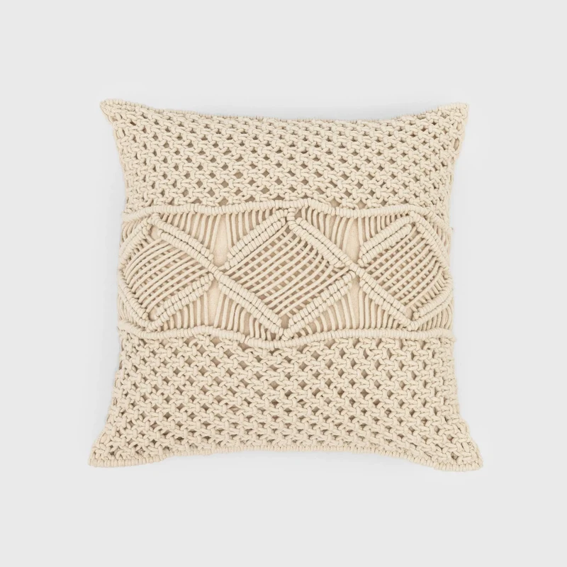 COJIN ALG MACRAME MEGARA - FUNDA + RELLENO