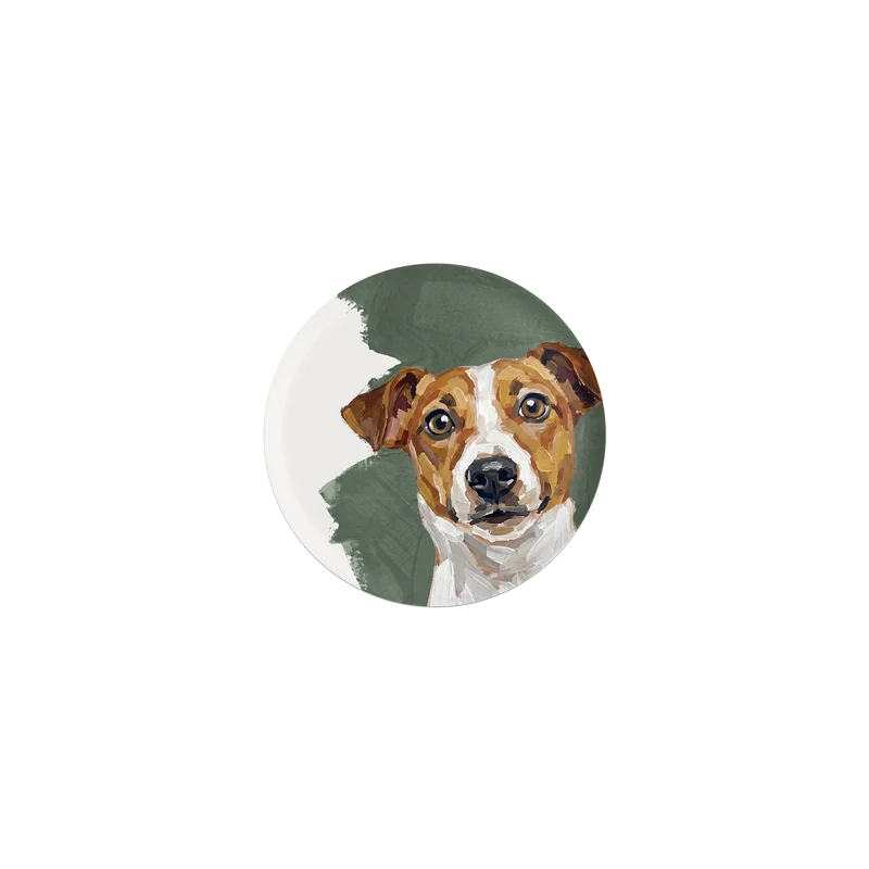 Set di 6 sottobicchieri in vinile con motivo Jack Russell.