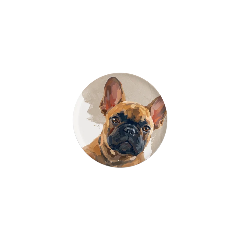 Set di 6 sottobicchieri in vinile con bulldog francese.