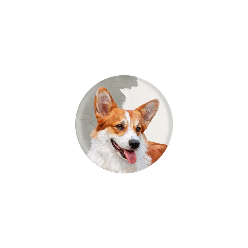 Set di 6 sottobicchieri in vinile con immagine di un Welsh Corgi.