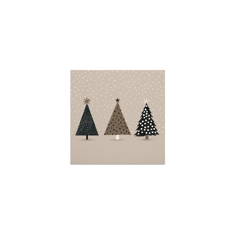 Set di 6 sottobicchieri in vinile con motivo alberi innevati