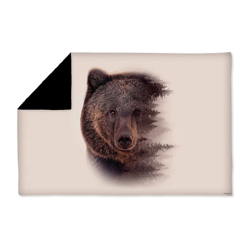 Orso con coperta di velluto, orso marrone