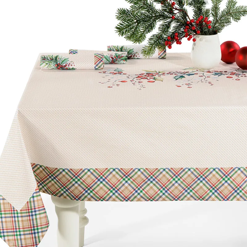 Tovaglia agrifoglio Natale in Cotone