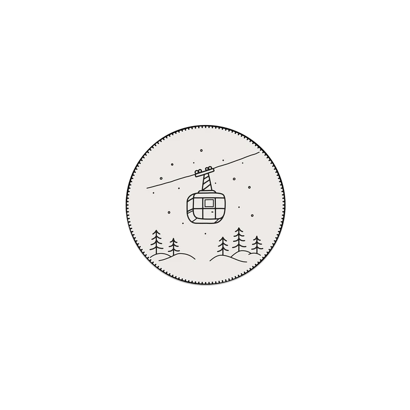 Set di 6 sottobicchieri in vinile - Seggiovia/Neve