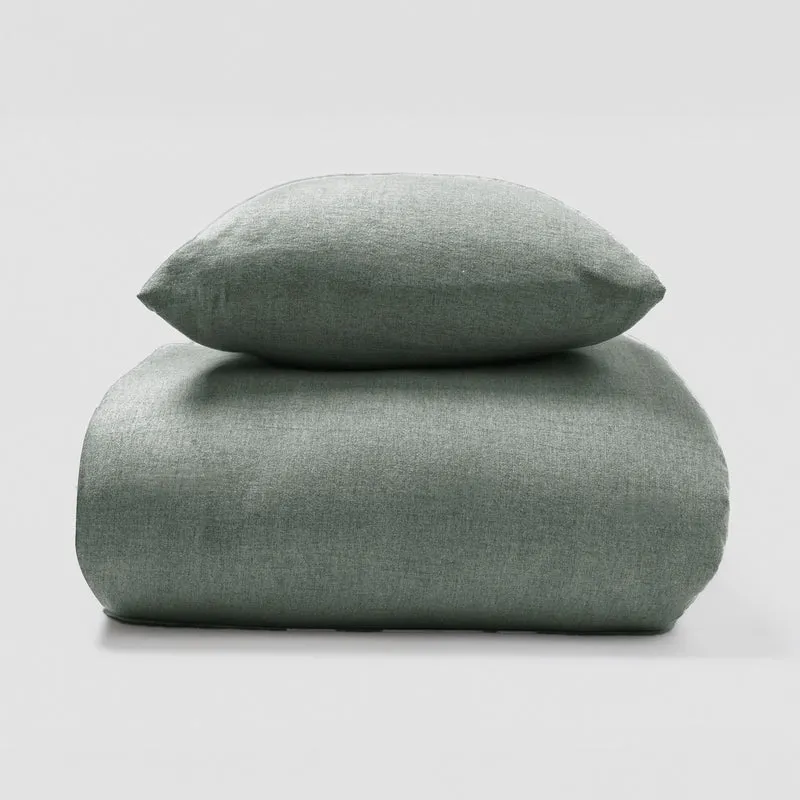 Funda Nórdica Franela Solid Verde Seco