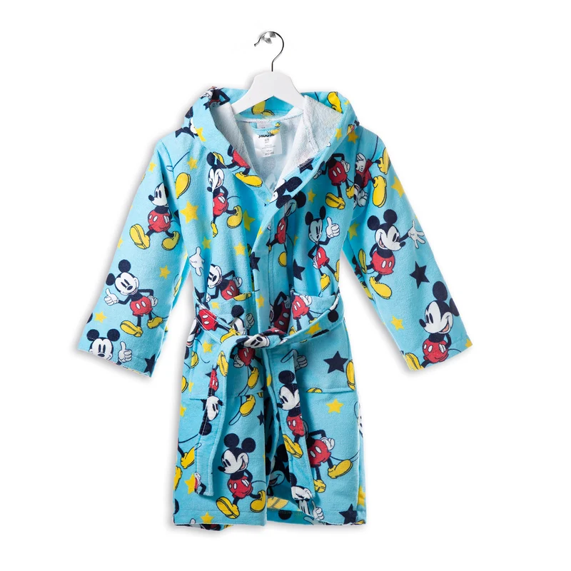 Accappatoio con Cappuccio mickey star in Cotone 300 gr/mq