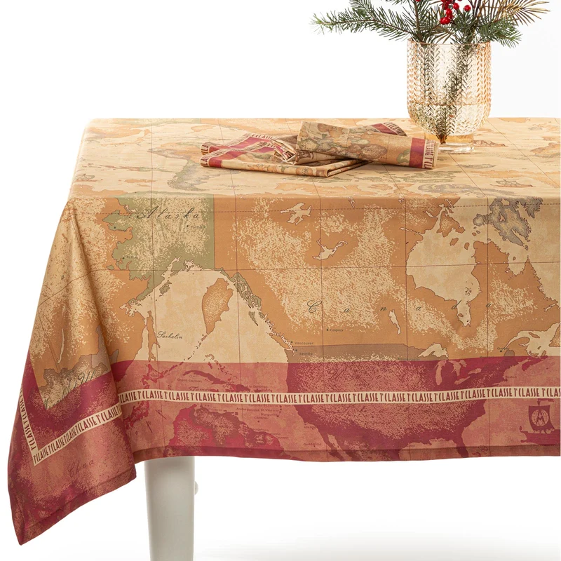 Tovaglia geo classic red in Cotone
