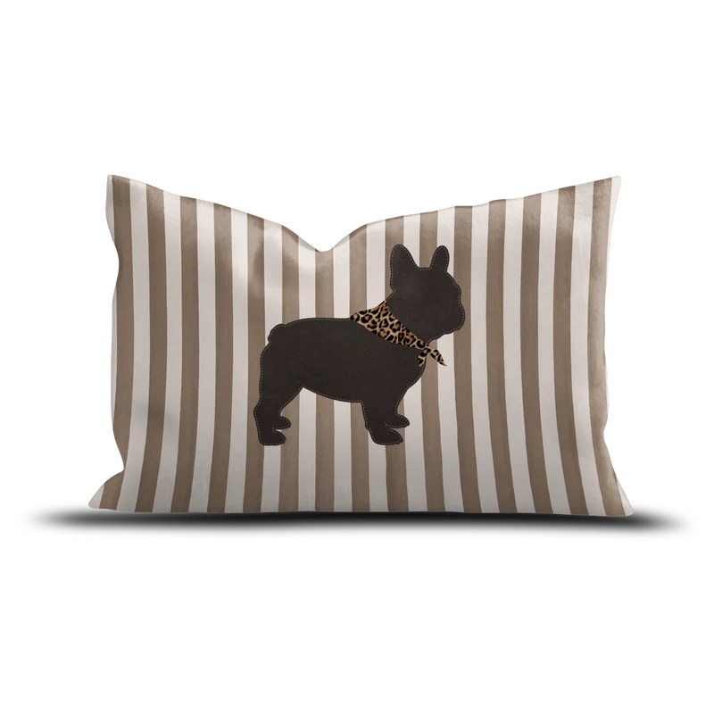Cuscino in velluto a righe Bulldog