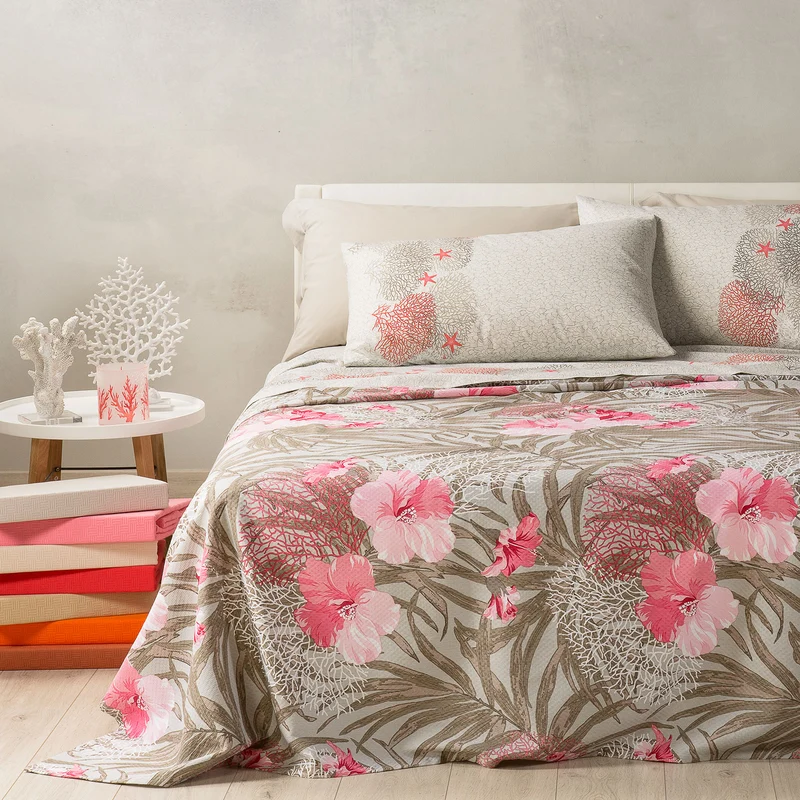Copriletto Estivo capri Mediterraneo in Cotone Piquet