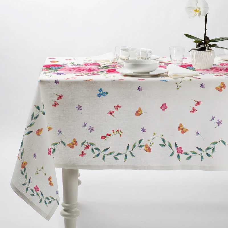Tovaglia roseto Floreale in Cotone