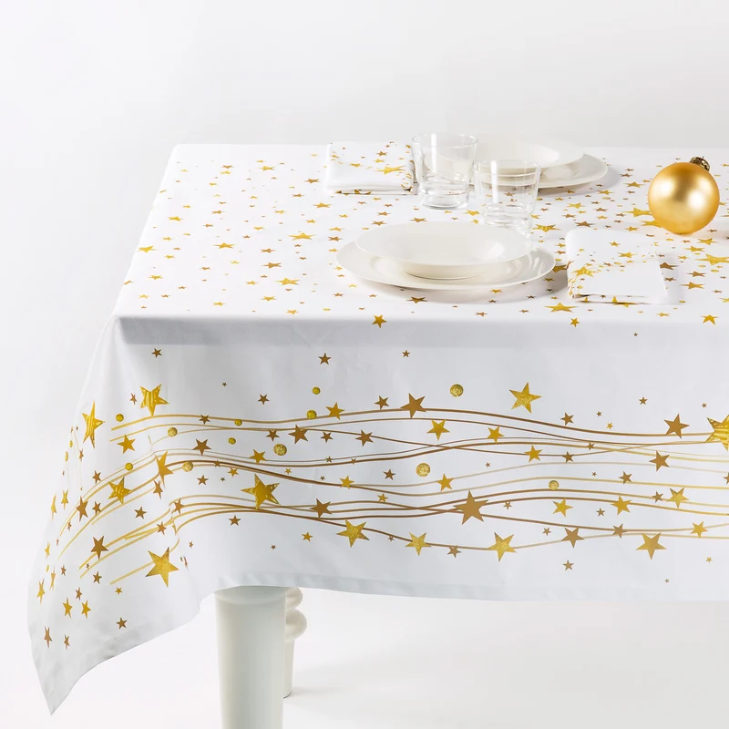 Tovaglia gold Floreale in Cotone