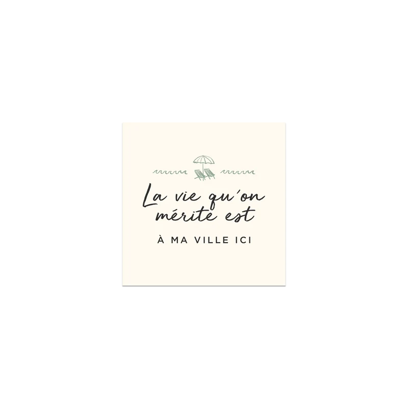 Set di 6 sottobicchieri in vinile personalizzati "La vita che ci meritiamo"