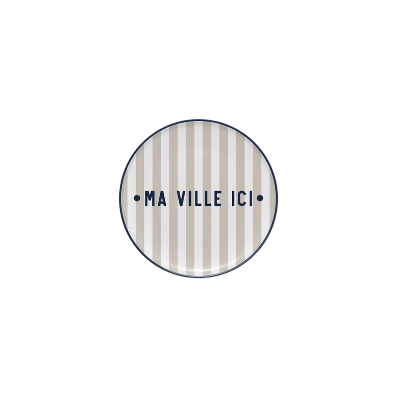 Set di 6 sottobicchieri in vinile personalizzati Bagnard beige chiaro blu