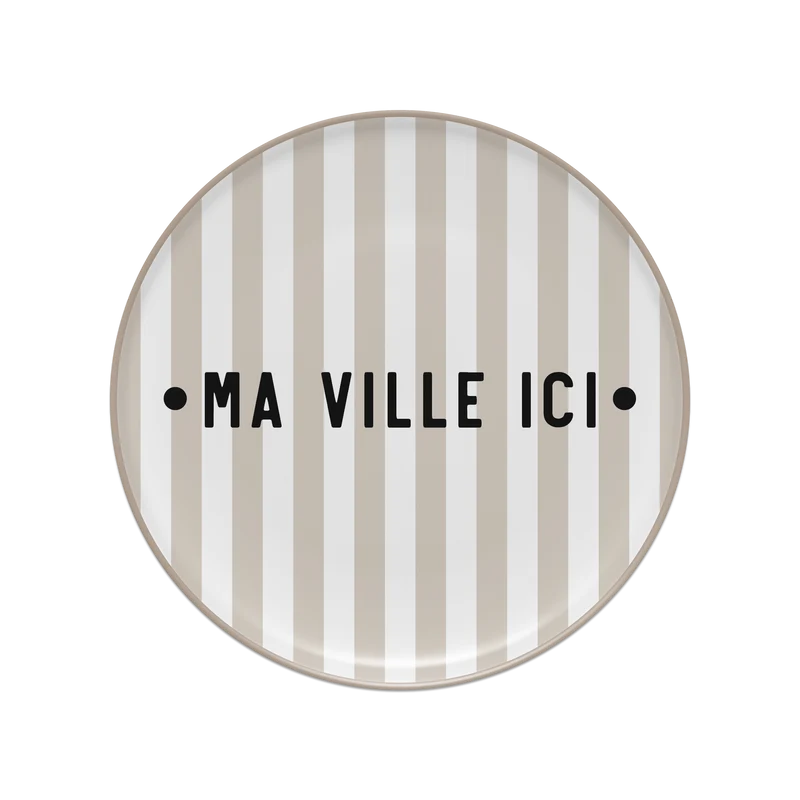 Tovaglietta personalizzata in vinile beige chiaro Bagnard