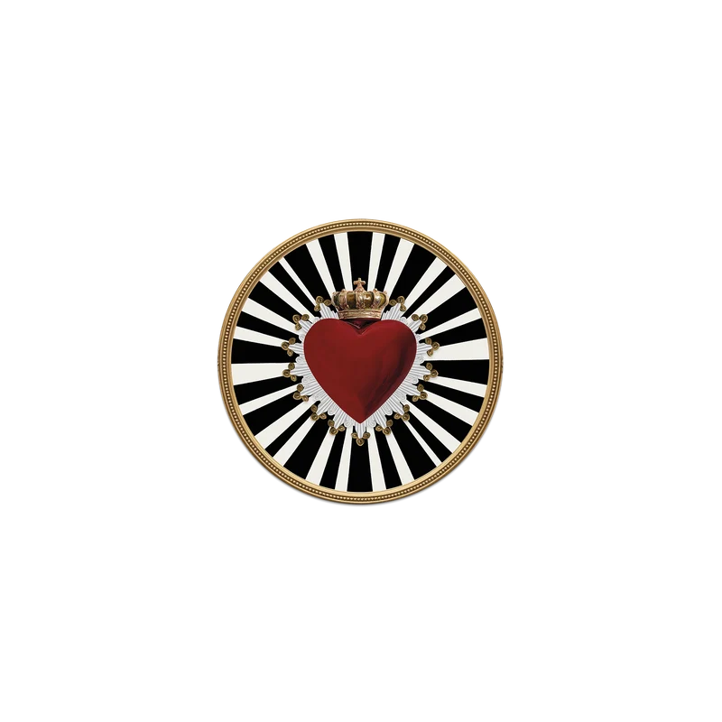 Set di 6 sottobicchieri in vinile a forma di cuore rosso