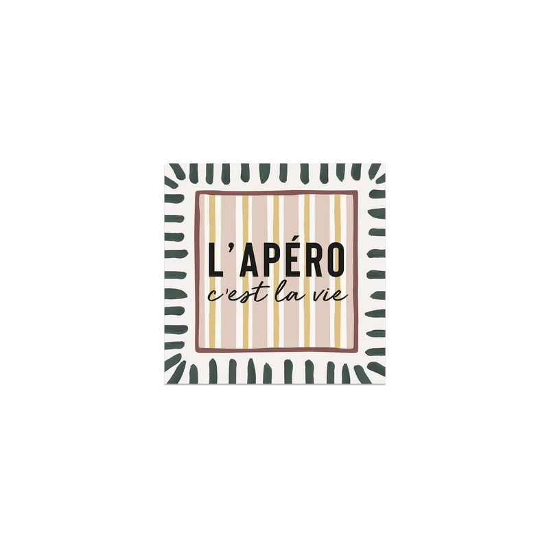 Set di 6 sottobicchieri in vinile "Apéro c'est La Vie"