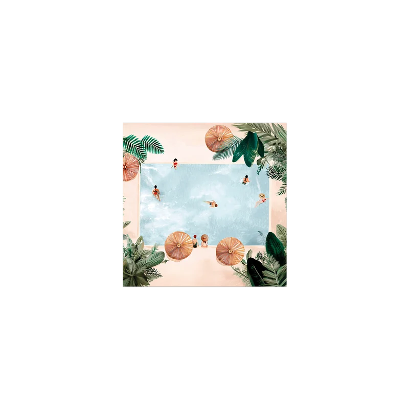 Set di 6 sottobicchieri in vinile, design piscina