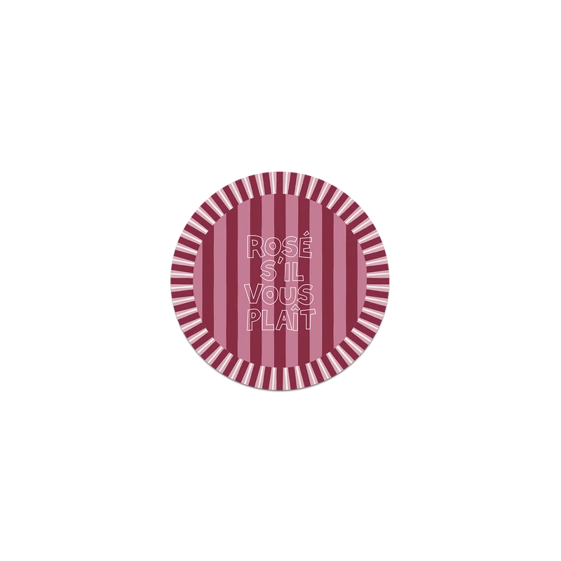 Set di 6 sottobicchieri in vinile rosa Please